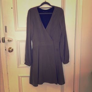 Long sleeved olive dress
